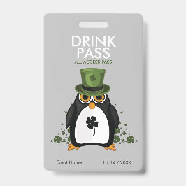 Drankpas voor St. Patrick's Day Badge