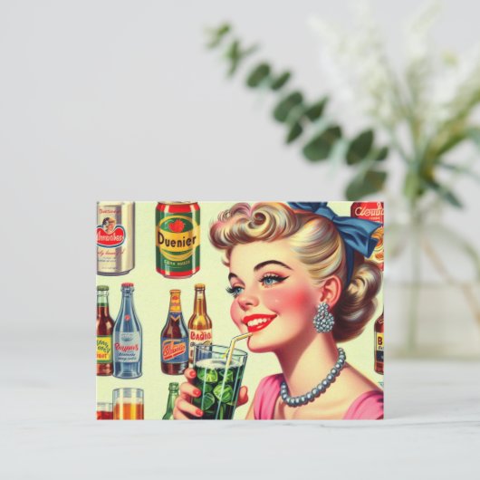  drankpin-up briefkaart (Staand voorkant)