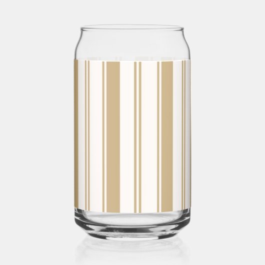 Drankservies Beige & Witte Streep Kan Glas (Voorkant)