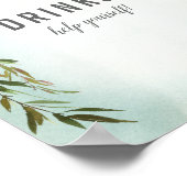 Dranktafel Groene Witte Roos Baby Sprinkle Shower Poster (Hoek)