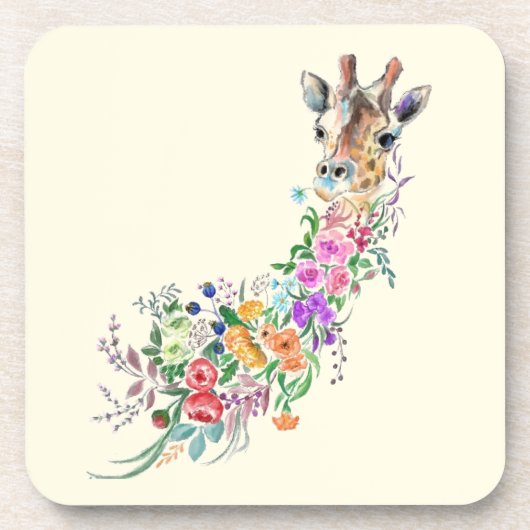 Drankviltje met bloemengiraf bier onderzetter (Voorkant)