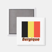 Drapeau Belgique avec le nom en français Magneet (Voorkant / Achterkant)
