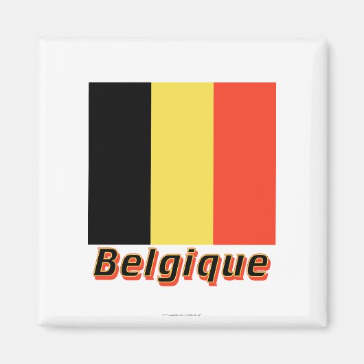 Drapeau Belgique avec le nom en français Magneet (Voorkant)
