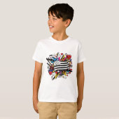 Drapeau Bretagne Breizh graffiti Breton graff T-shirt (Voorkant volledig)