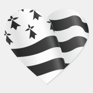 Drapeau breton (Bretonse vlag) Hart Sticker