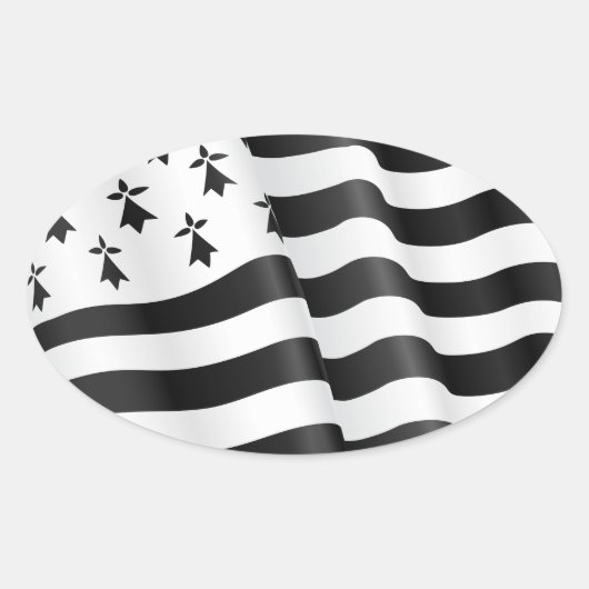 Drapeau breton (Bretonse vlag) Ovale Sticker (Voorkant)