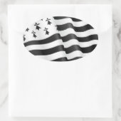 Drapeau breton (Bretonse vlag) Ovale Sticker (Tas)