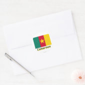 Drapeau Cameroun avec le nom en français Ronde Sticker (Envelop)