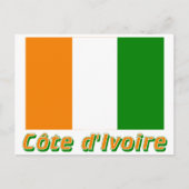 Drapeau Côte d'Ivoire avec le nom en français Briefkaart (Voorkant)