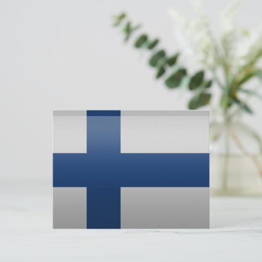 Drapeau de la Finlande. Briefkaart (Staand voorkant)