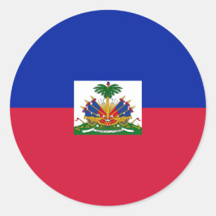 Drapeau d'Haïti - Vlag van Haïti Ronde Sticker