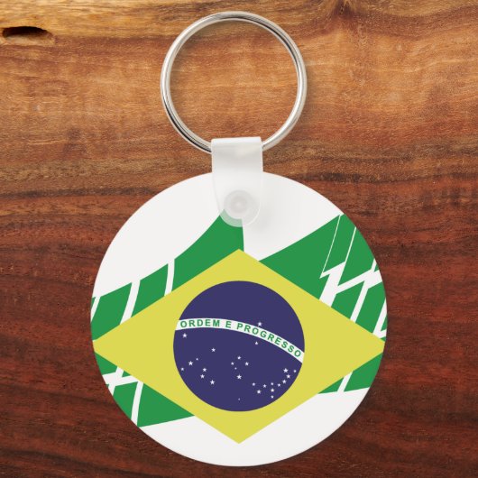 Drapeau du Brésil stylé Sleutelhanger (Voorkant)