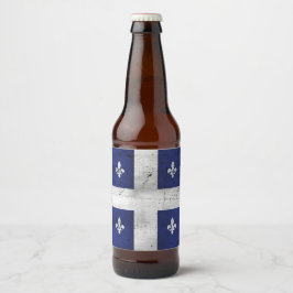 Drapeau du Québec style grunge érodé Bier Etiket