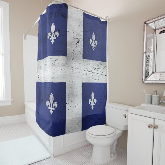 Drapeau du Québec style grunge érodé Douchegordijn (In situ)