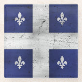 Drapeau du Québec style grunge érodé Glazen Onderzetter (Voorkant)