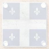 Drapeau du Québec style grunge érodé Glazen Onderzetter (Achterkant)