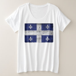 Drapeau du Québec style grunge érodé Grote Maat T-shirt