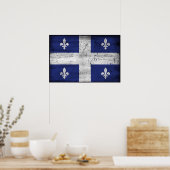Drapeau du Québec style grunge érodé Poster (Keuken)