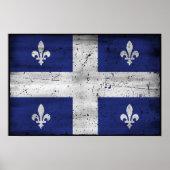 Drapeau du Québec style grunge érodé Poster (Voorkant)