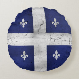 Drapeau du Québec style grunge érodé Rond Kussen