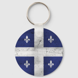 Drapeau du Québec style grunge érodé Sleutelhanger