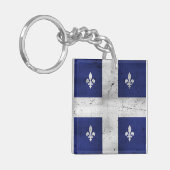 Drapeau du Québec style grunge érodé Sleutelhanger (Voorkant Links)