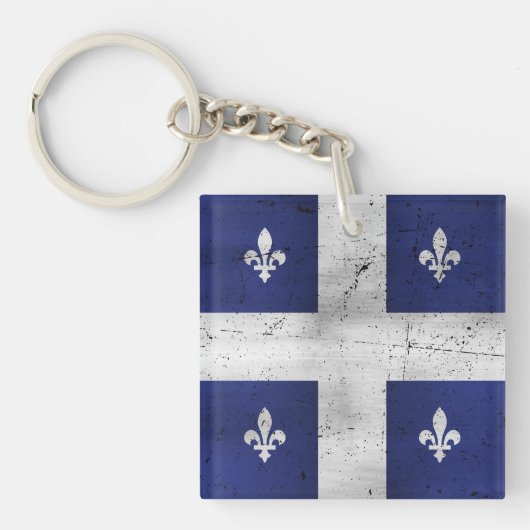 Drapeau du Québec style grunge érodé Sleutelhanger (Voorkant)