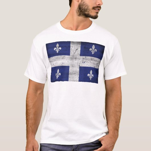 Drapeau du Québec style grunge érodé T-shirt (Voorkant)