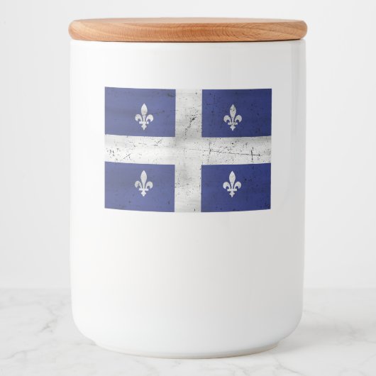 Drapeau du Québec style grunge érodé Voedselcontainer Etiket (Voorkant)