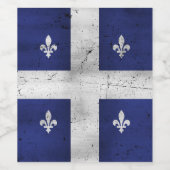 Drapeau du Québec style grunge érodé Wijn Etiket (Enkel label)