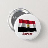 Drapeau Égypte avec le nom en français Ronde Button 5,7 Cm (Voorkant /achterkant)