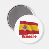 Drapeau Espagne avec le nom en français Magneet (Voorkant / Achterkant)