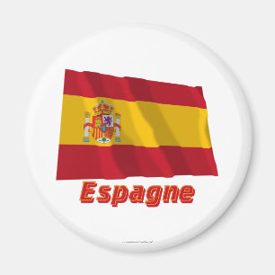 Drapeau Espagne avec le nom en français Magneet