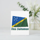 Drapeau Îles Salomon avec le nom en français Briefkaart (Staand voorkant)