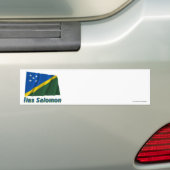 Drapeau Îles Salomon avec le nom en français Bumpersticker (Op auto)