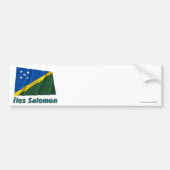 Drapeau Îles Salomon avec le nom en français Bumpersticker (Voorkant)