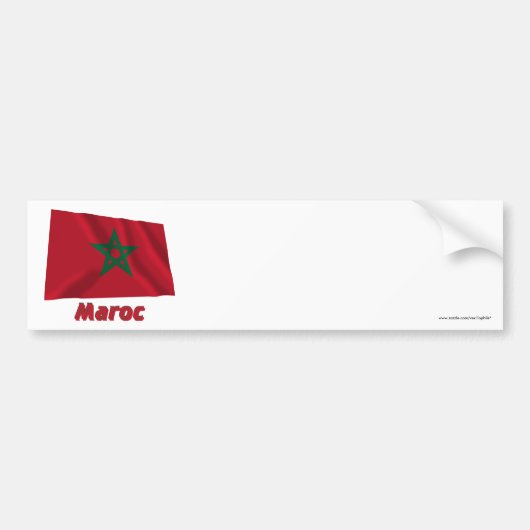 Drapeau Maroc avec le nom en français Bumpersticker (Voorkant)