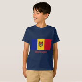 Drapeau Moldavie avec le nom en français T-shirt (Voorkant volledig)