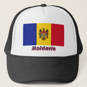 Drapeau Moldavie avec le nom en français Trucker Pet