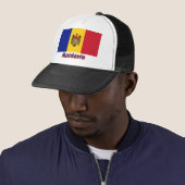 Drapeau Moldavie avec le nom en français Trucker Pet (In situ)