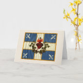 Drapeau Québec antiek Carillon Sacré-Coeur Kaart (Gele Bloem)