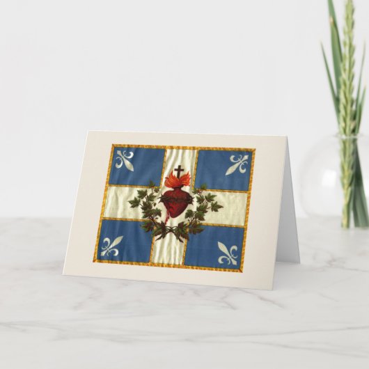 Drapeau Québec antiek Carillon Sacré-Coeur Kaart (Voorkant)