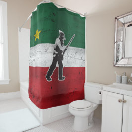 Drapeau Québec et Patriote Henri Julien érodé Douchegordijn