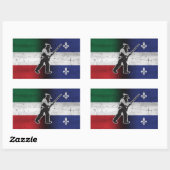 Drapeau Québec et Patriote Henri Julien érodé Rechthoekige Sticker (Vel)