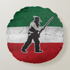 Drapeau Québec et Patriote Henri Julien érodé Rond Kussen