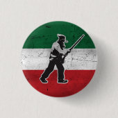 Drapeau Québec et Patriote Henri Julien érodé Ronde Button 3,2 Cm (Voorkant)