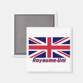 Drapeau Royaume-Uni avec le nom en français Magneet (Voorkant / Achterkant)