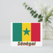 Drapeau Sénégal avec le nom en français Briefkaart (Staand voorkant)