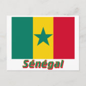 Drapeau Sénégal avec le nom en français Briefkaart (Voorkant)