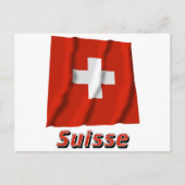 Drapeau Suisse avec le nom en français Briefkaart (Voorkant)